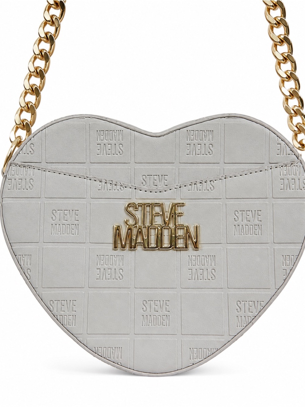 Steve Madden Heart Crossbody Bag Cream Gold Chain Y2K Coquette